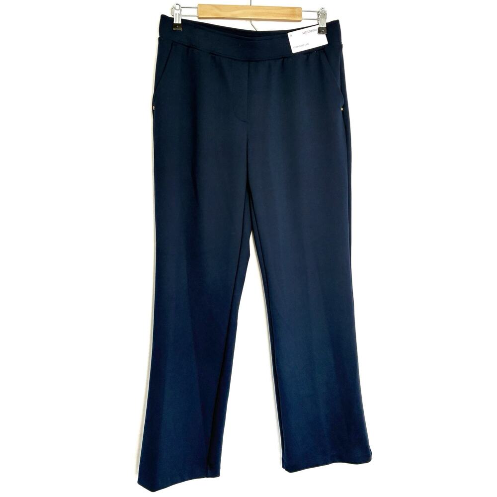 Liz Claiborne Navy Blue Pull-On Straight Leg Casual Dress Pants NWT Womens M